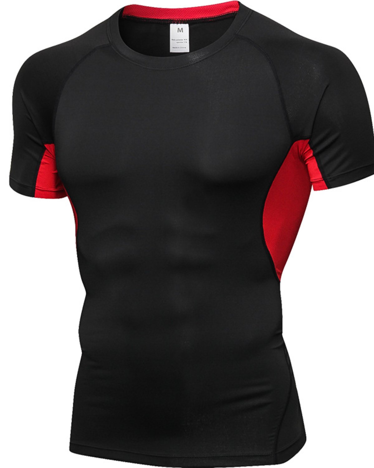 Men's Training T-Shirt MT19 in Black Red
