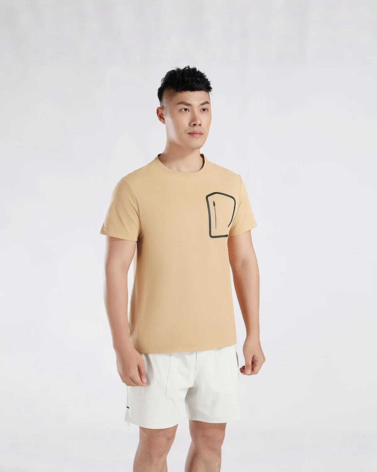 Men's Training T-Shirt MT239 in Beige