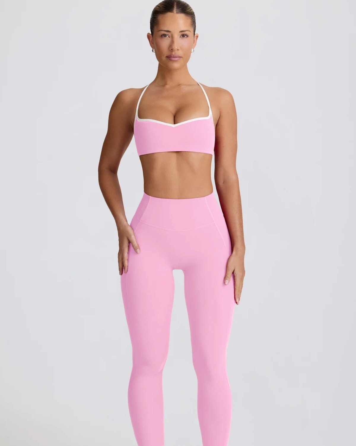 Women's Cut-and-Sew Yoga Set NS13 in Pink