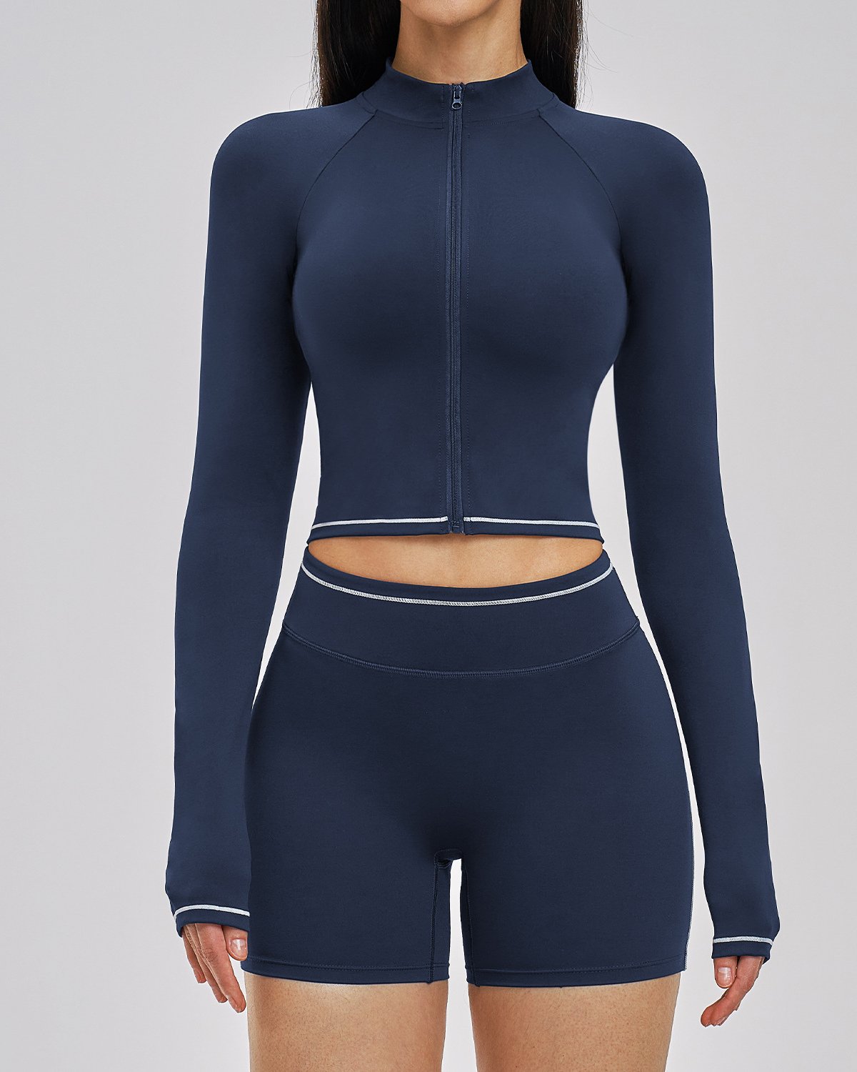 Women's Cut-and-Sew Yoga Set NS130 in Midnight