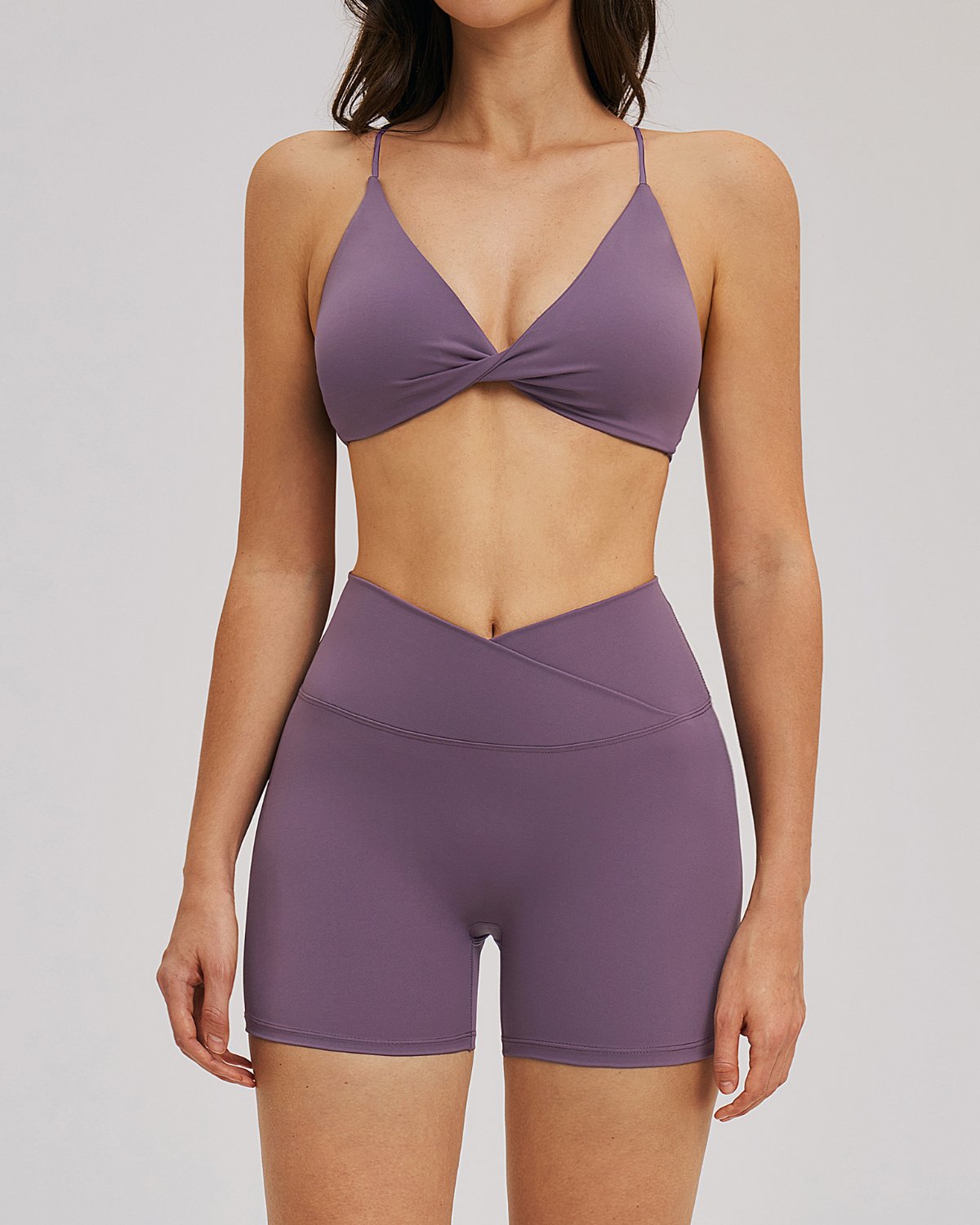 Women's Cut-and-Sew Yoga Set NS169 in Lavender