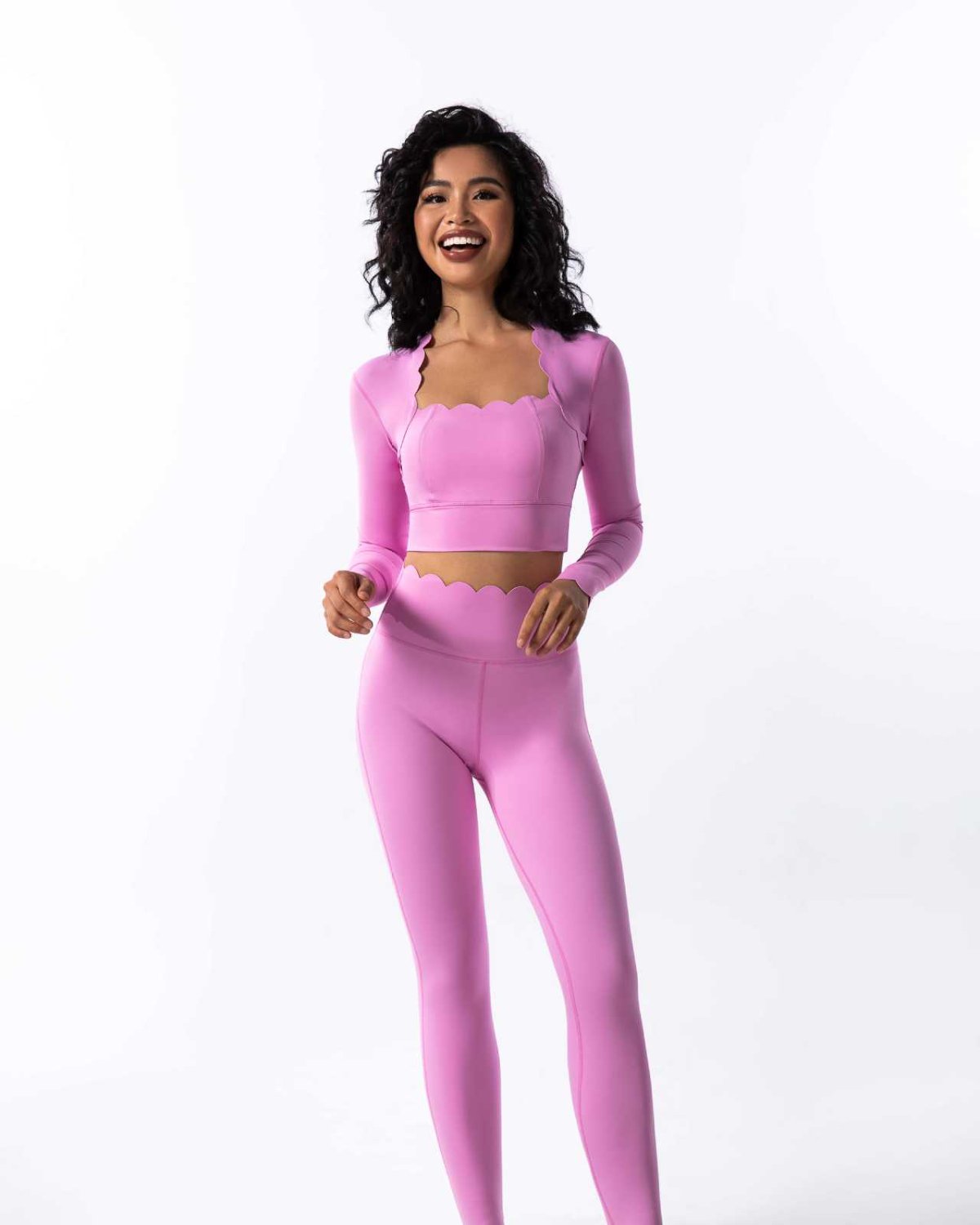 Women's Cut-and-Sew Yoga Set NS19-1 in Pink