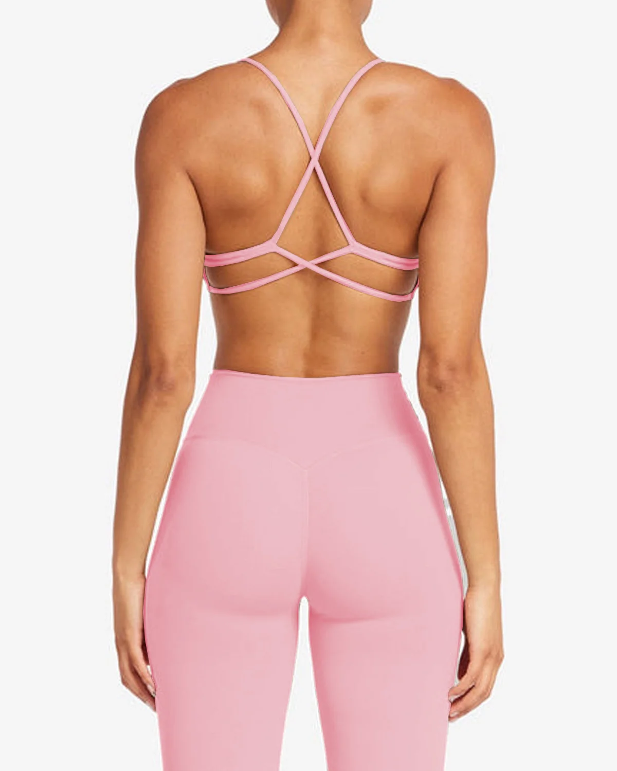 Women's Cut-and-Sew Yoga Set NS208-1 in Pink