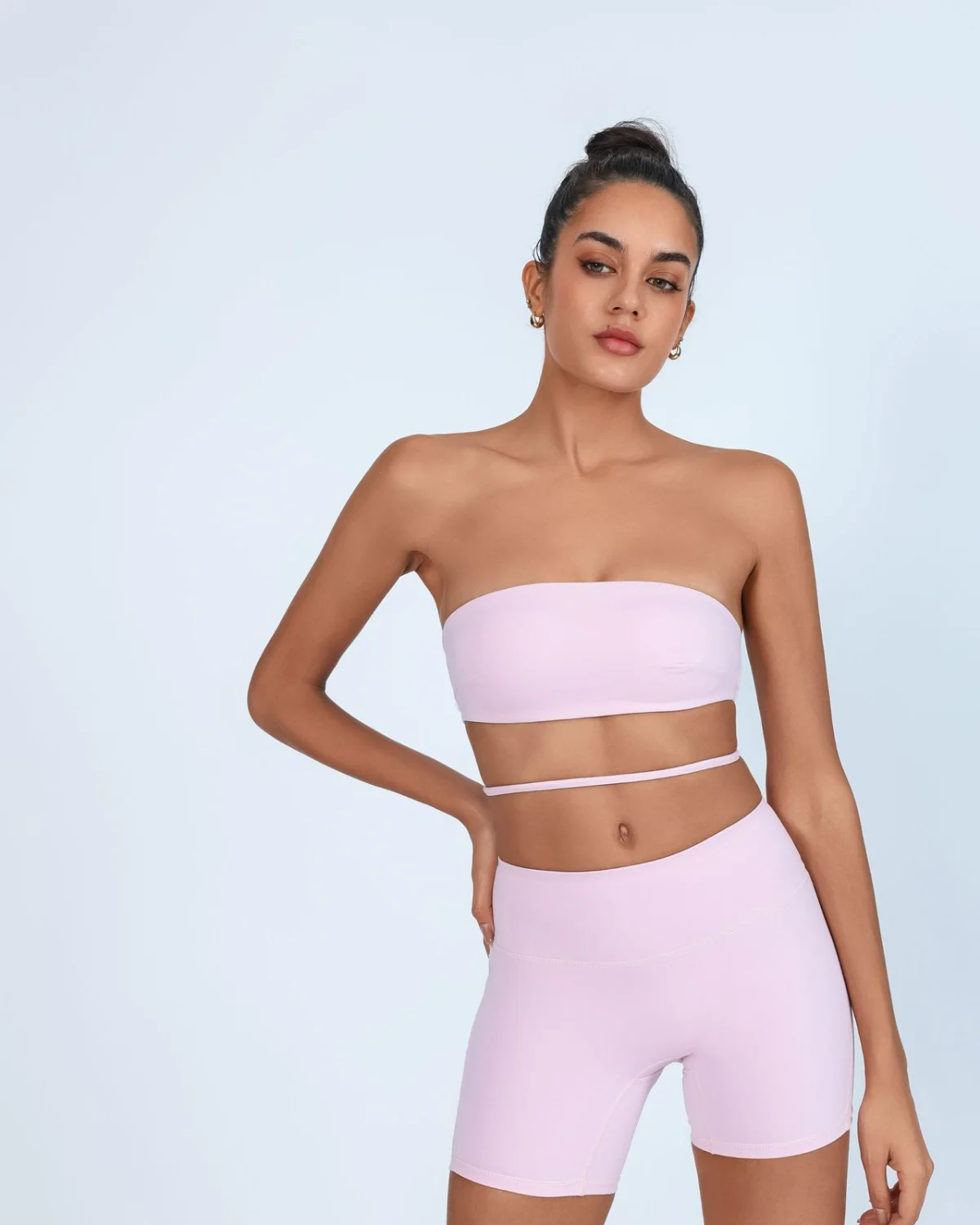 Women's Cut-and-Sew Yoga Set NS211 in Pink