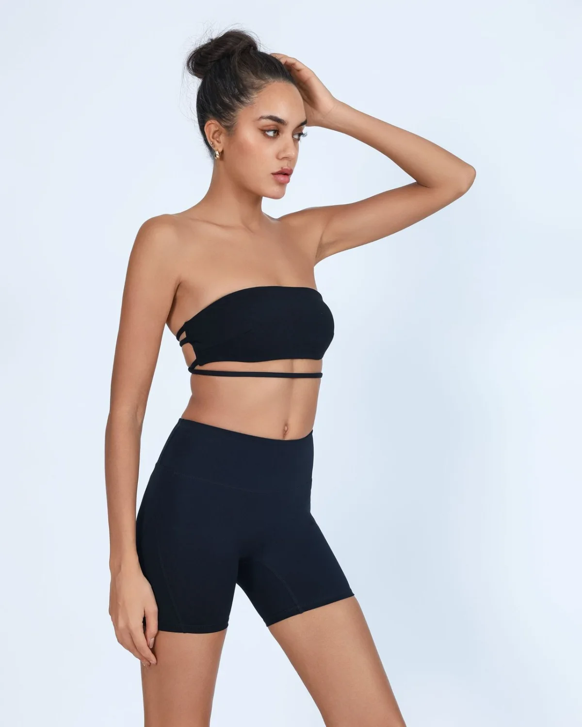 Women's Cut-and-Sew Yoga Set NS211 in Navy