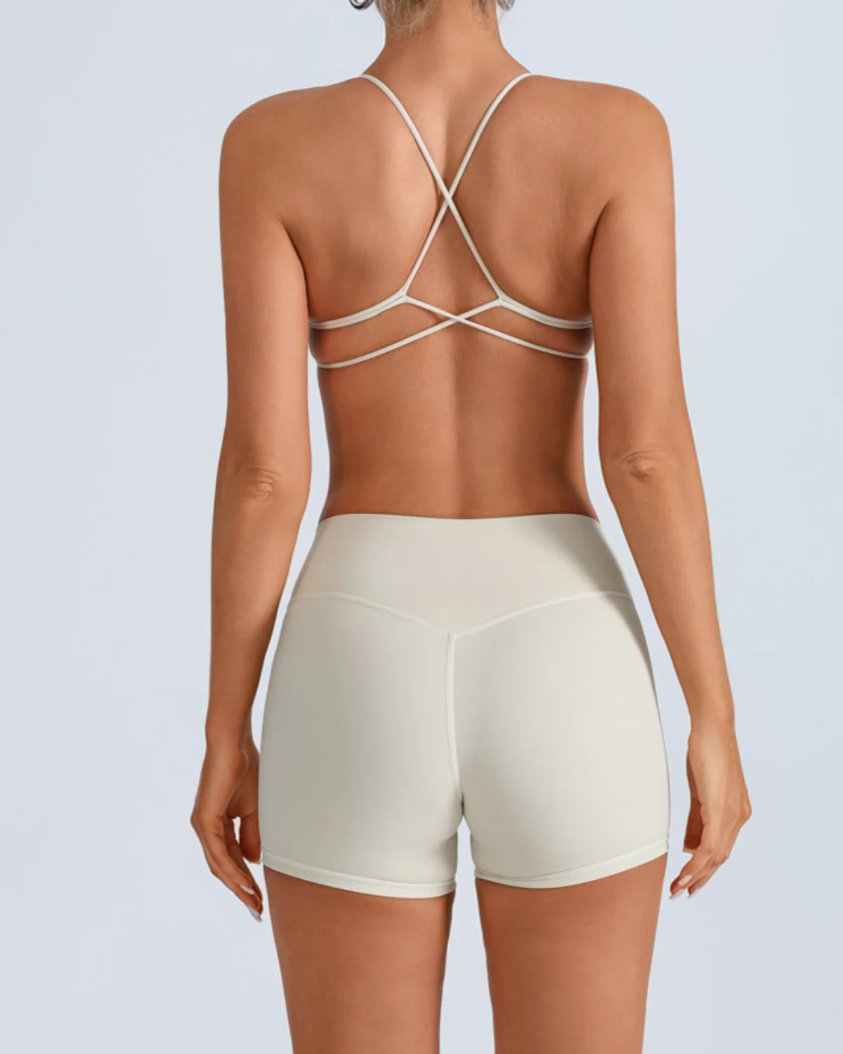 Women's Cut-and-Sew Yoga Set NS219-1 in White