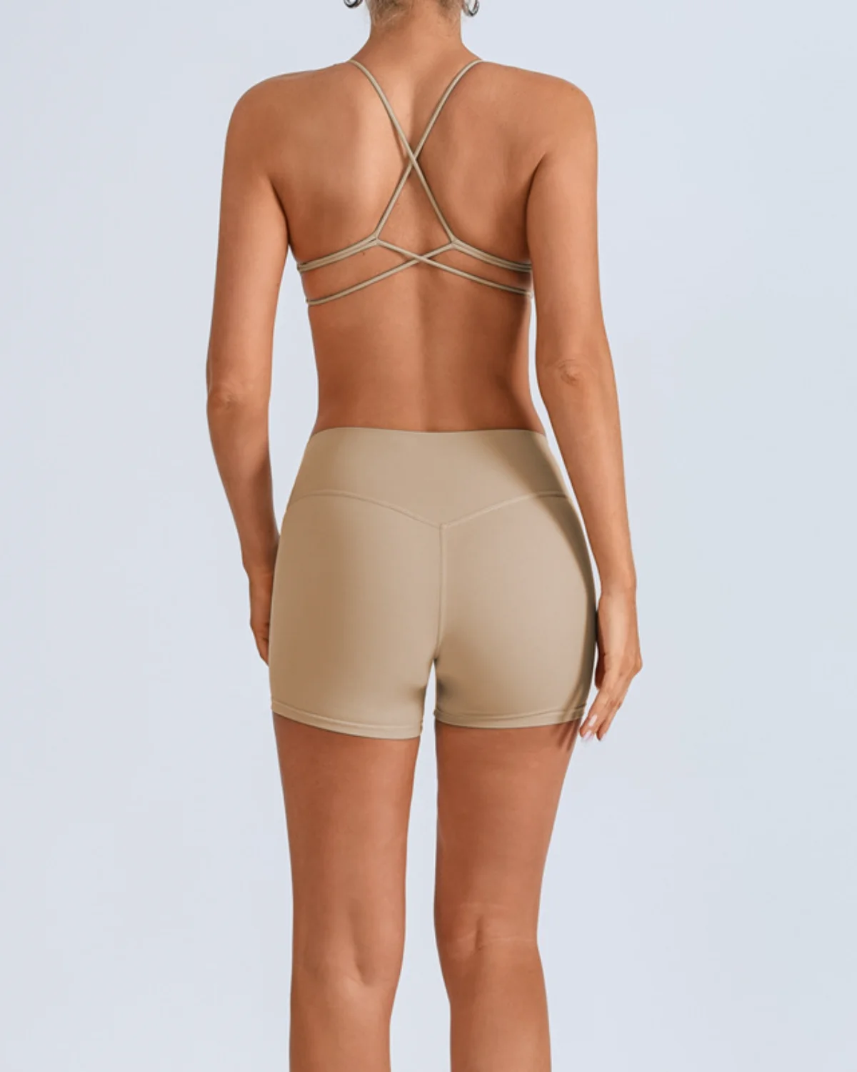 Women's Cut-and-Sew Yoga Set NS219-1 in Vintage Teak Brown