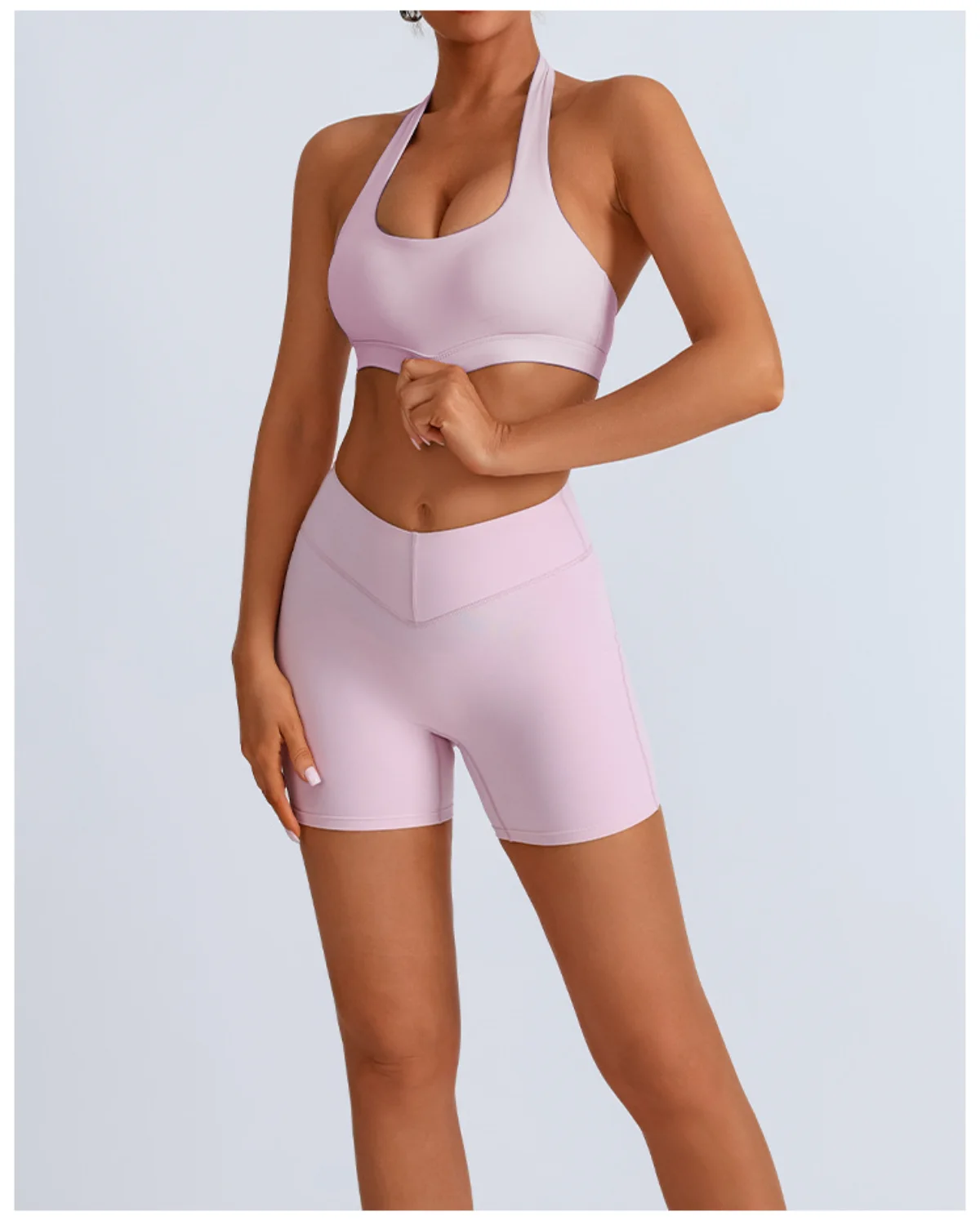 Women's Cut-and-Sew Yoga Set NS234 in Lavender