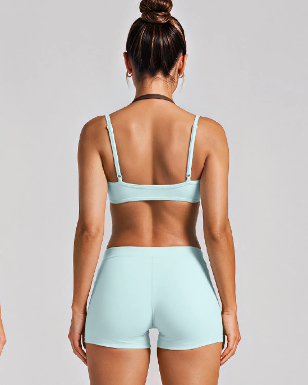 Women's Cut-and-Sew Yoga Set NS618-1 in blue