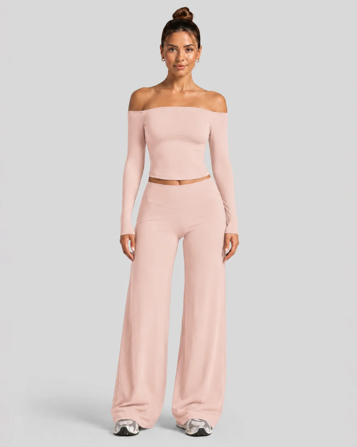 Women's Cut-and-Sew Yoga Set NS620 in Pink