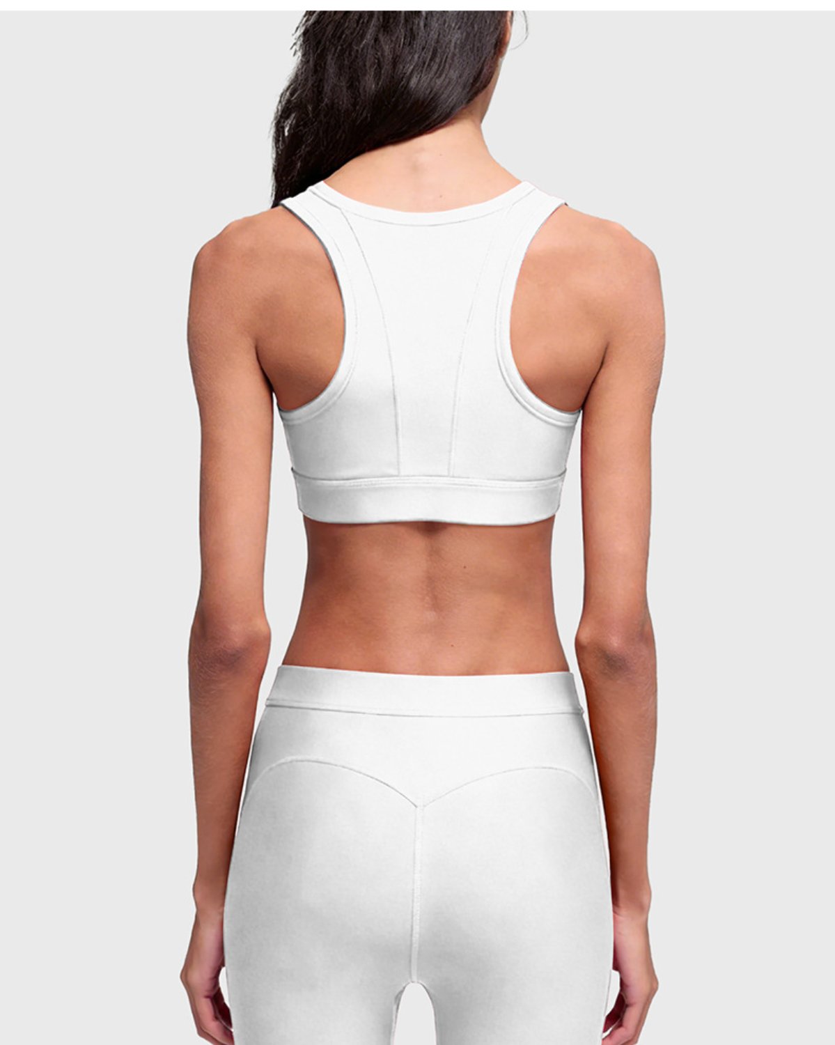 Women's Cut-and-Sew Yoga Set NS65 in White
