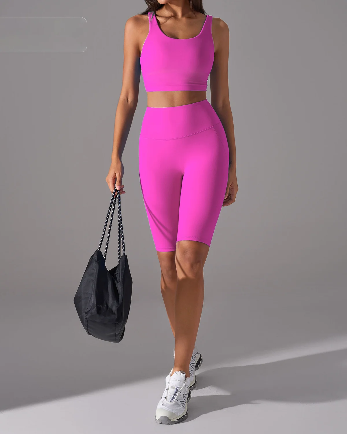 Women's Cut-and-Sew Yoga Set NS88-1 in Pink