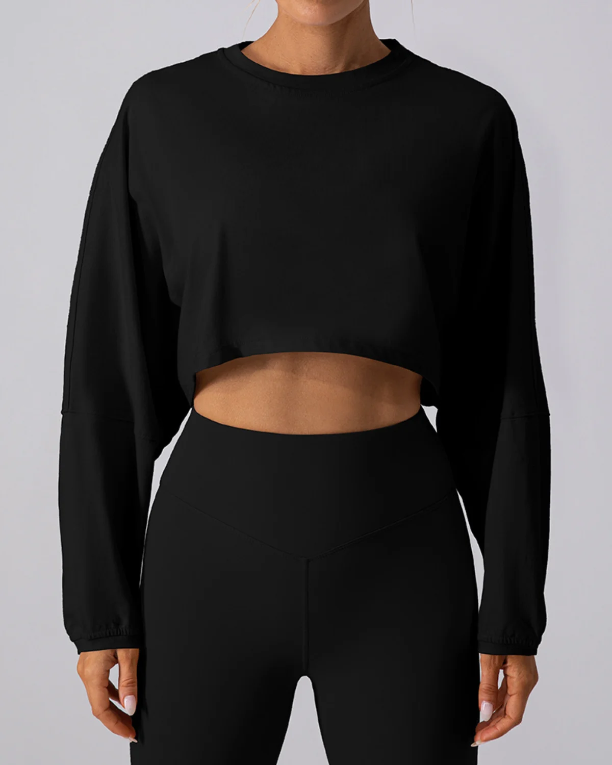 Women's Long-Sleeve Yoga Top NT76 in Black