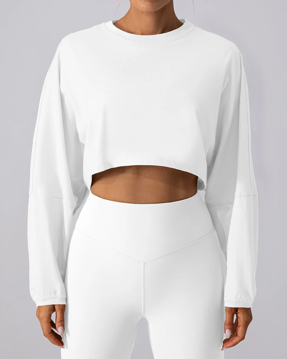Women's Long-Sleeve Yoga Top NT76 in White