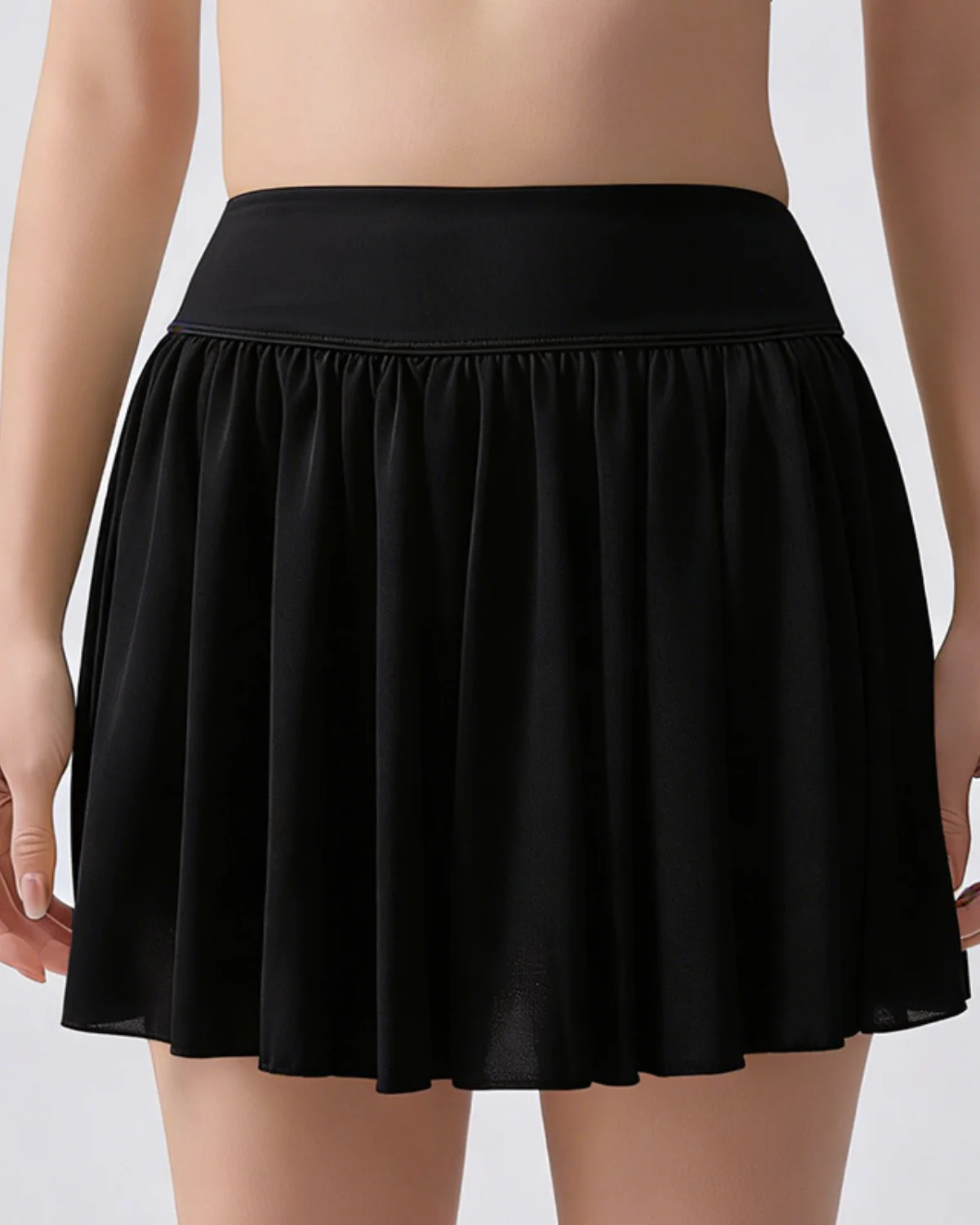 Women's Pleated Tennis Skort TK68 in Black