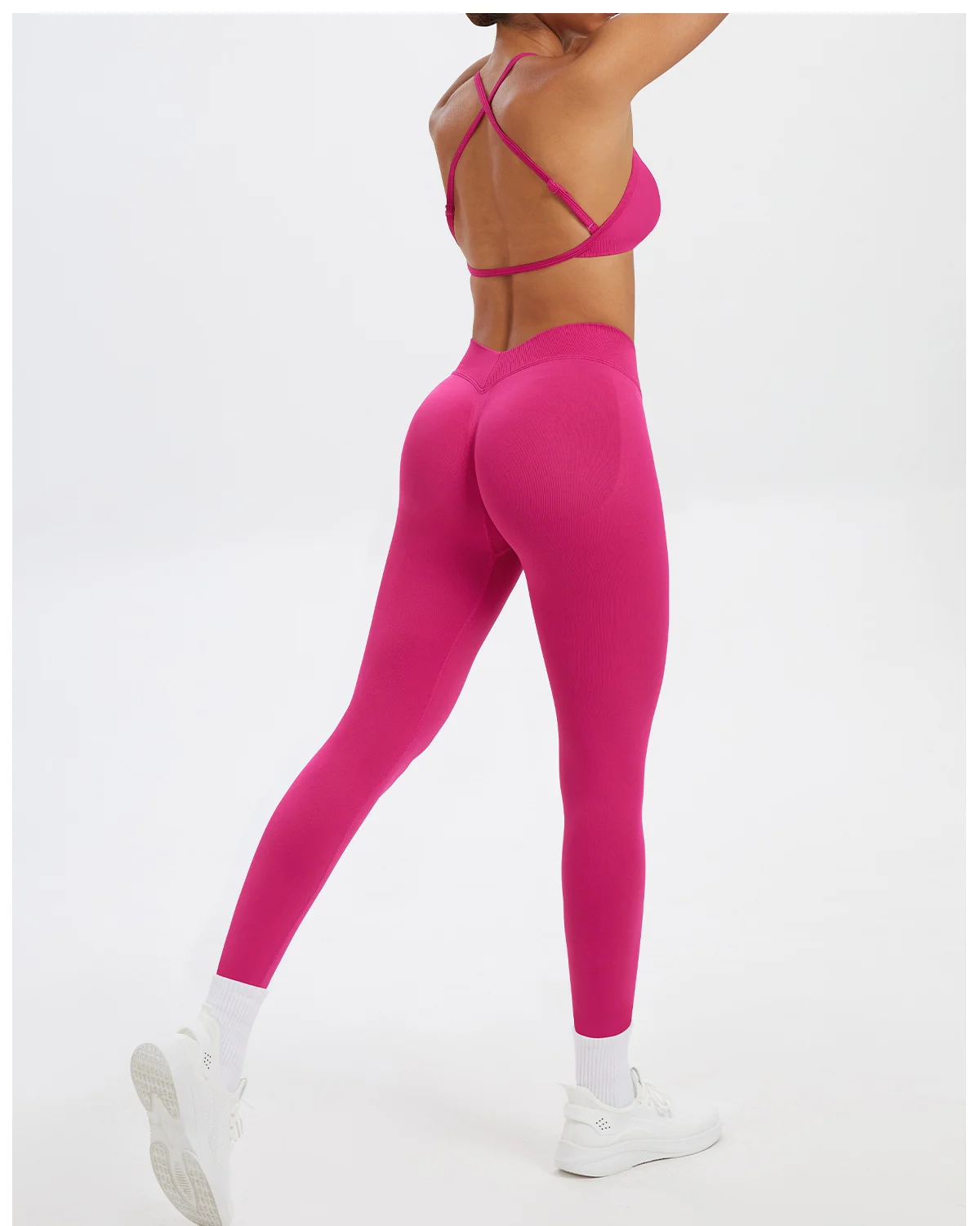 Women's Seamless Yoga Leggings SP40 in Pink
