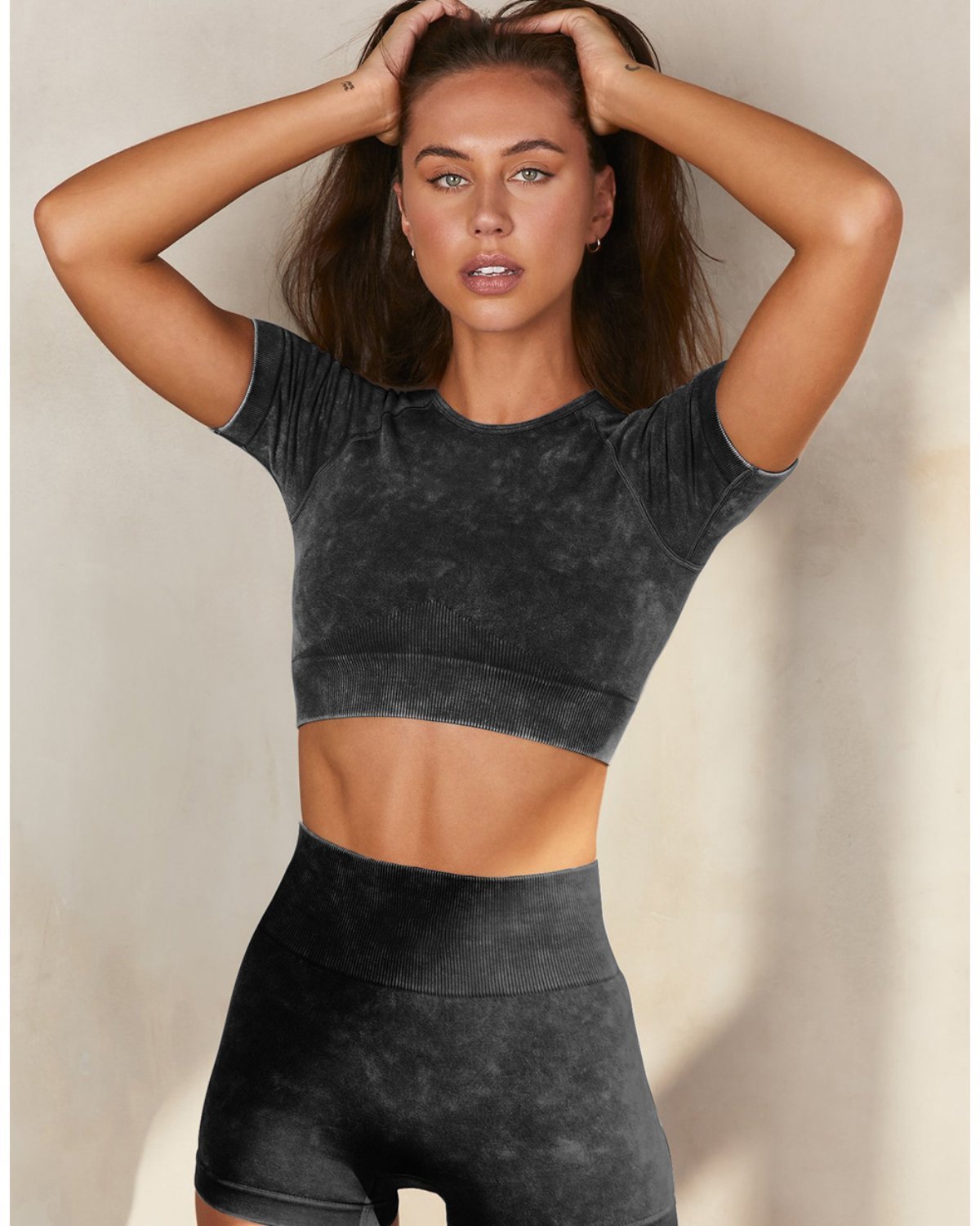 Women's Seamless Yoga Set SS01 in Black