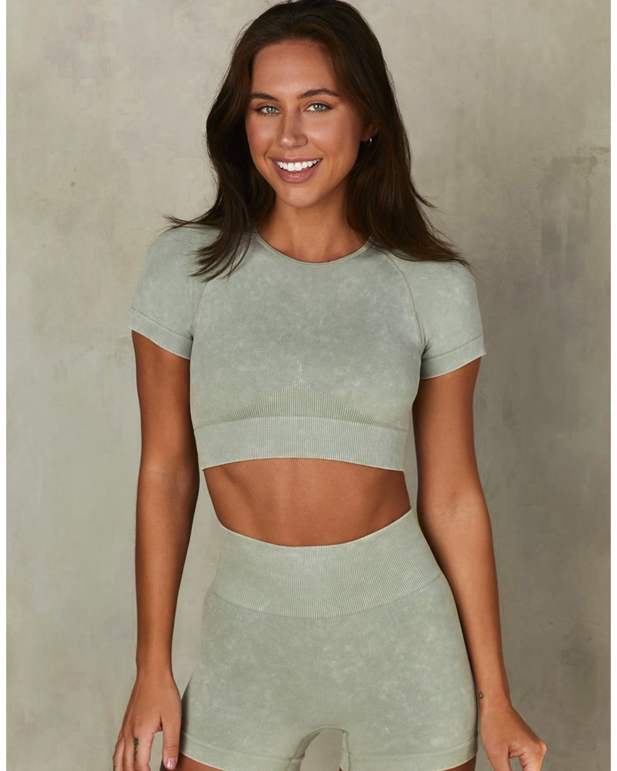 Women's Seamless Yoga Set SS01 in Sage