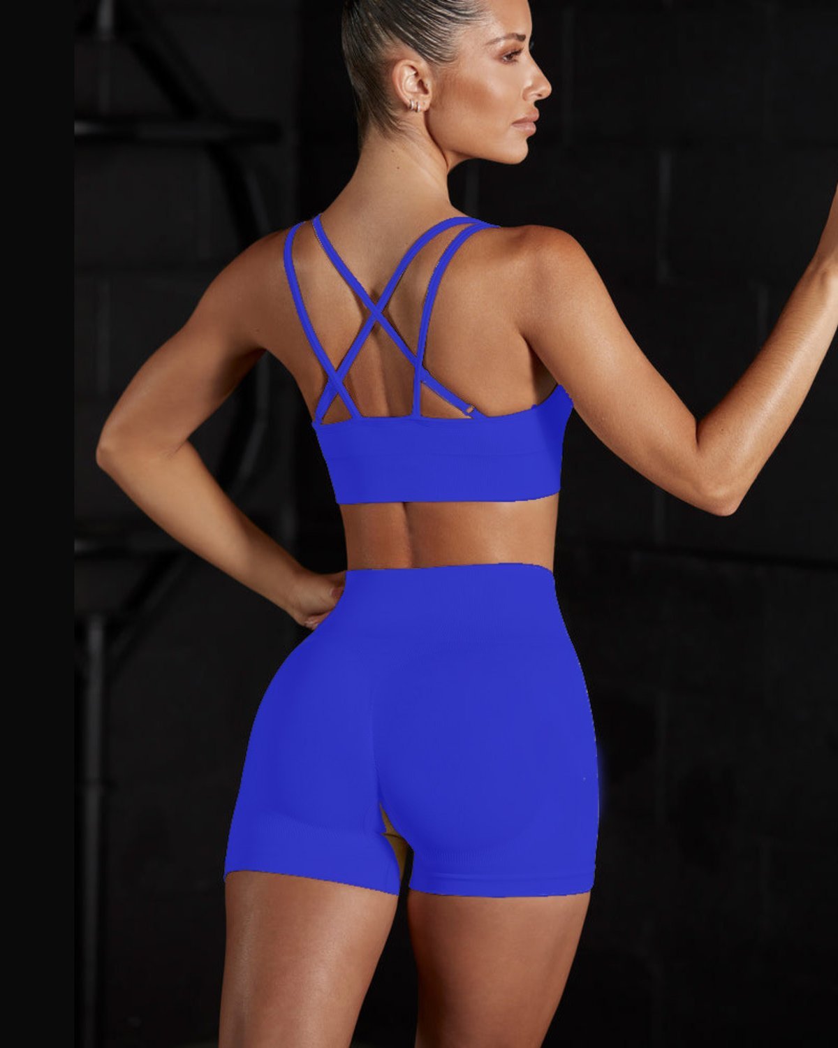 Women's Seamless Yoga Set SS11 in Royal Blue