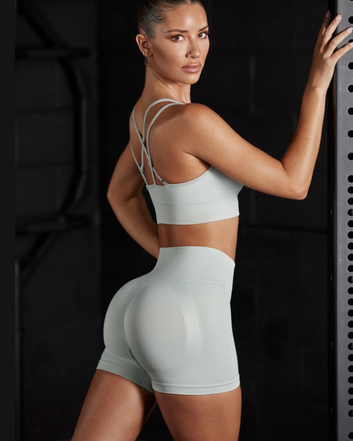 Women's Seamless Yoga Set SS11 in Light Grey