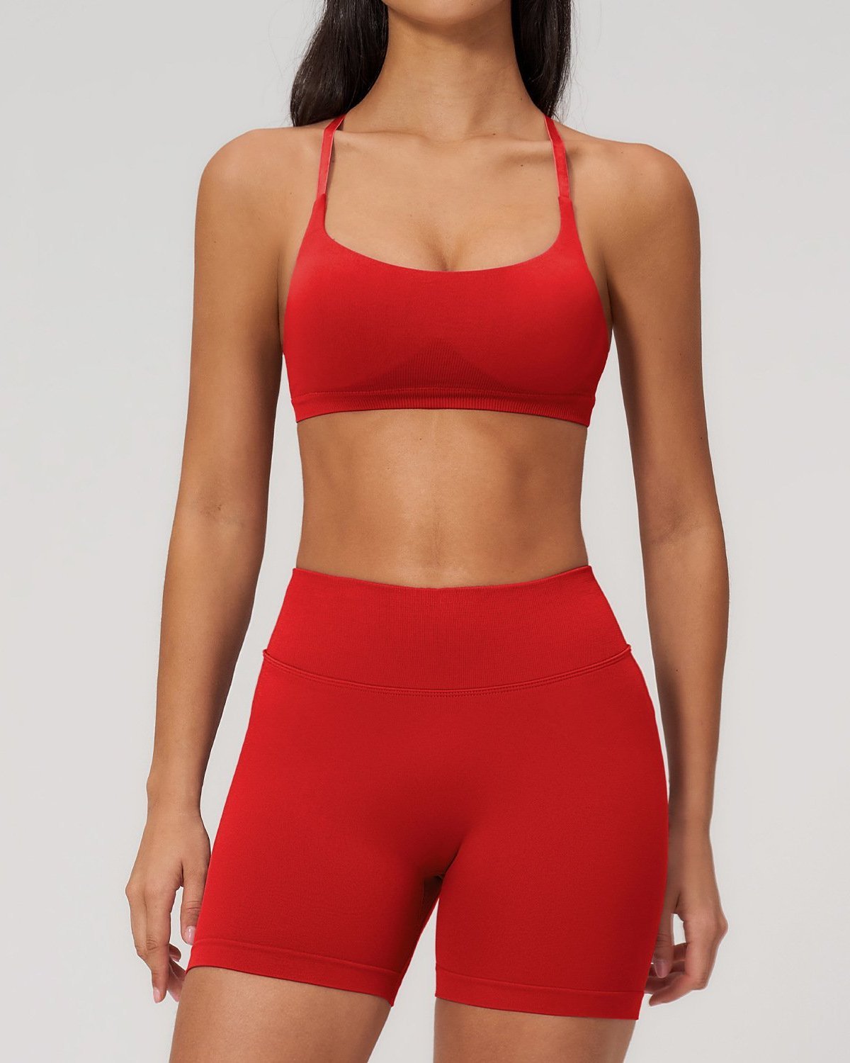 Women's Seamless Yoga Set SS27-3 in Red