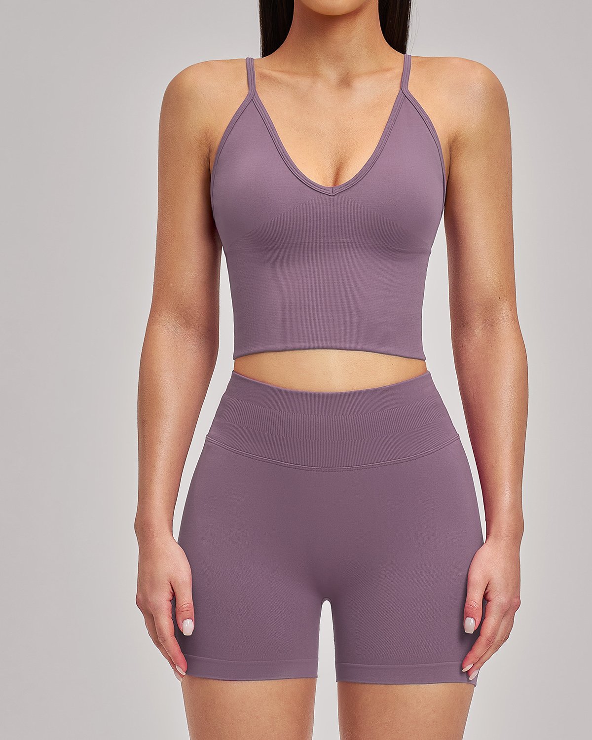 Women's Seamless Yoga Set SS32-1 in Purple