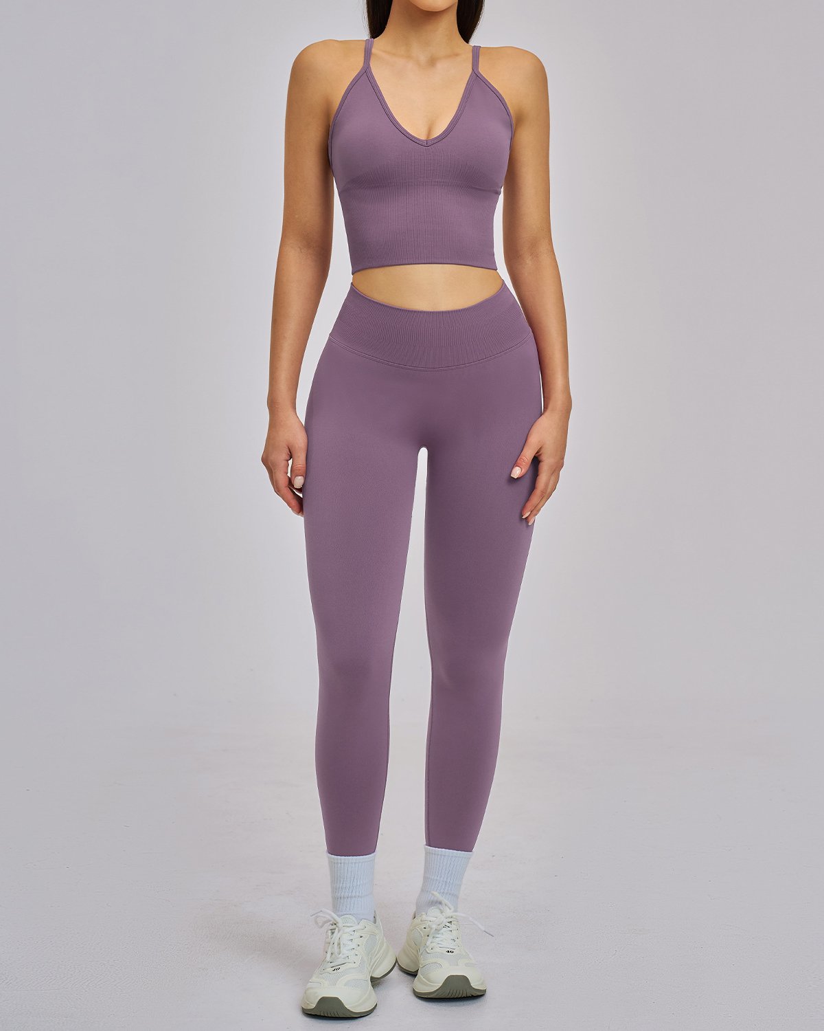 Women's Seamless Yoga Set SS36 in Purple