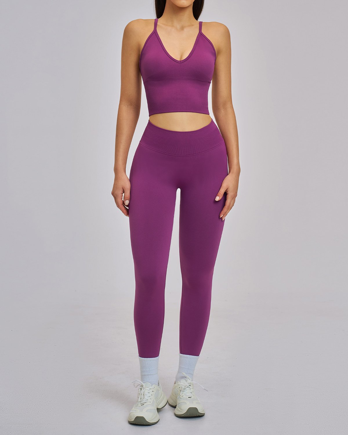 Women's Seamless Yoga Set SS36 in Purple