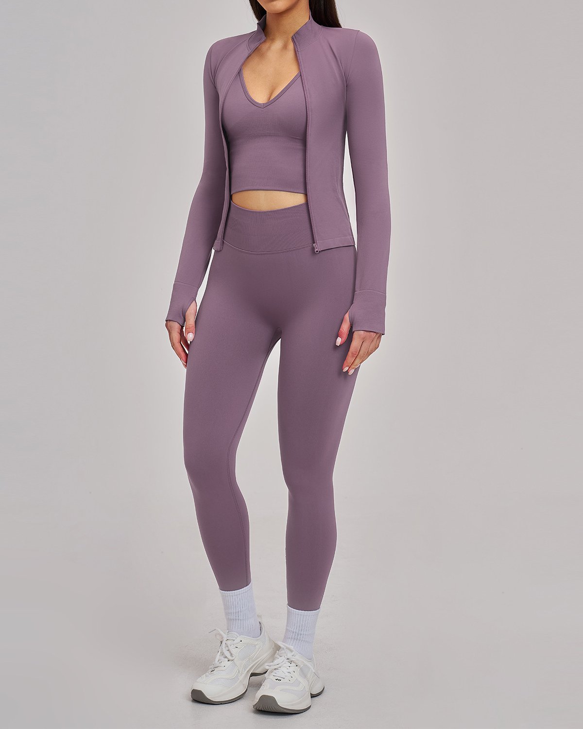 Women's Seamless Yoga Set SS37-1 in Mauve