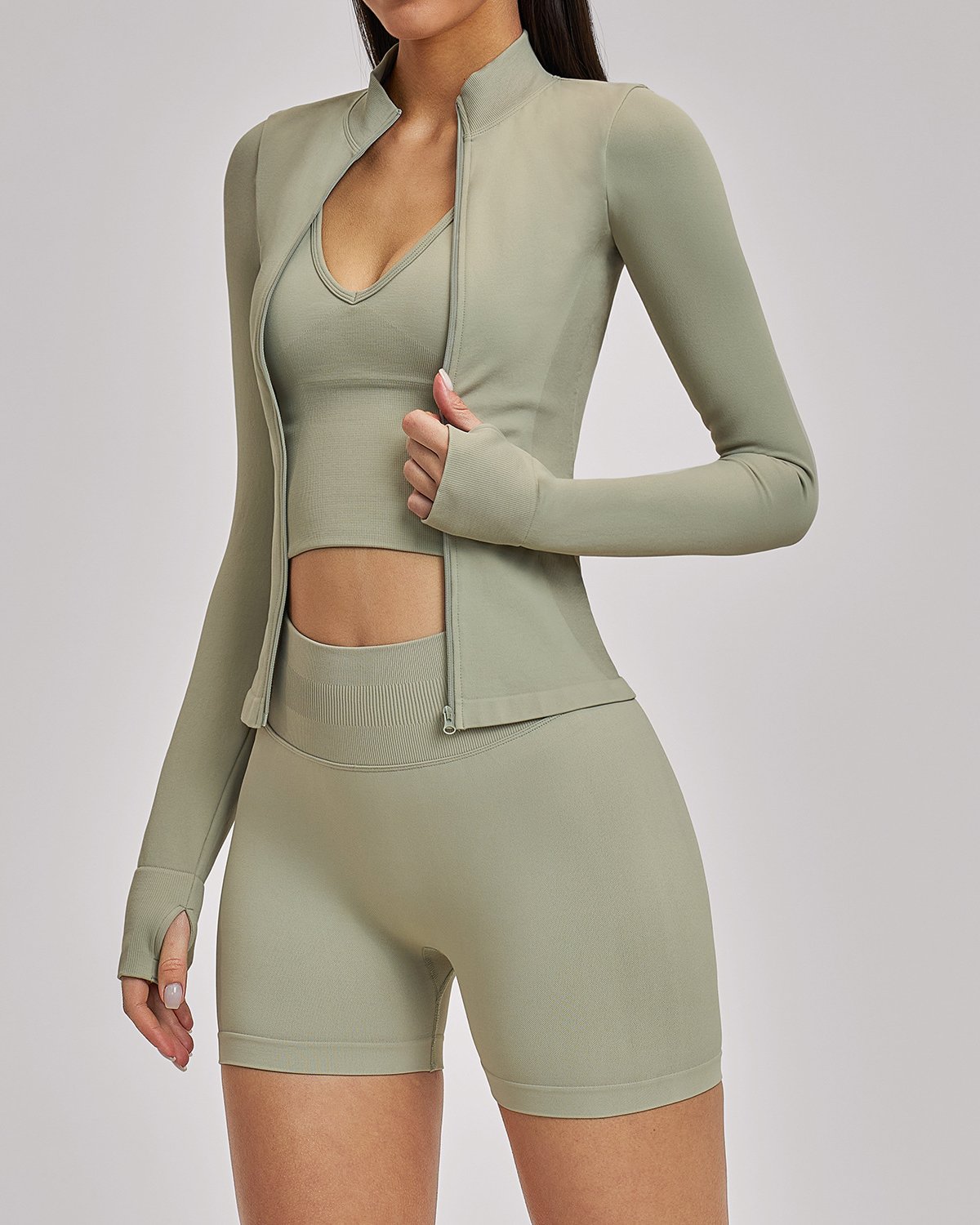 Women's Seamless Yoga Set SS37 in Sage