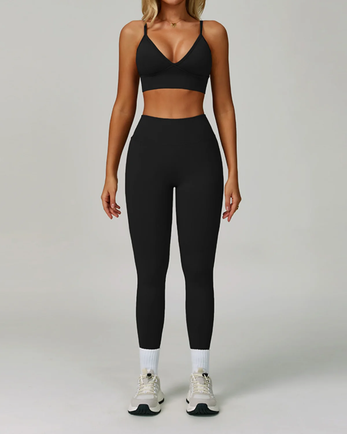 Women's Seamless Yoga Set SS39-1 in Navy