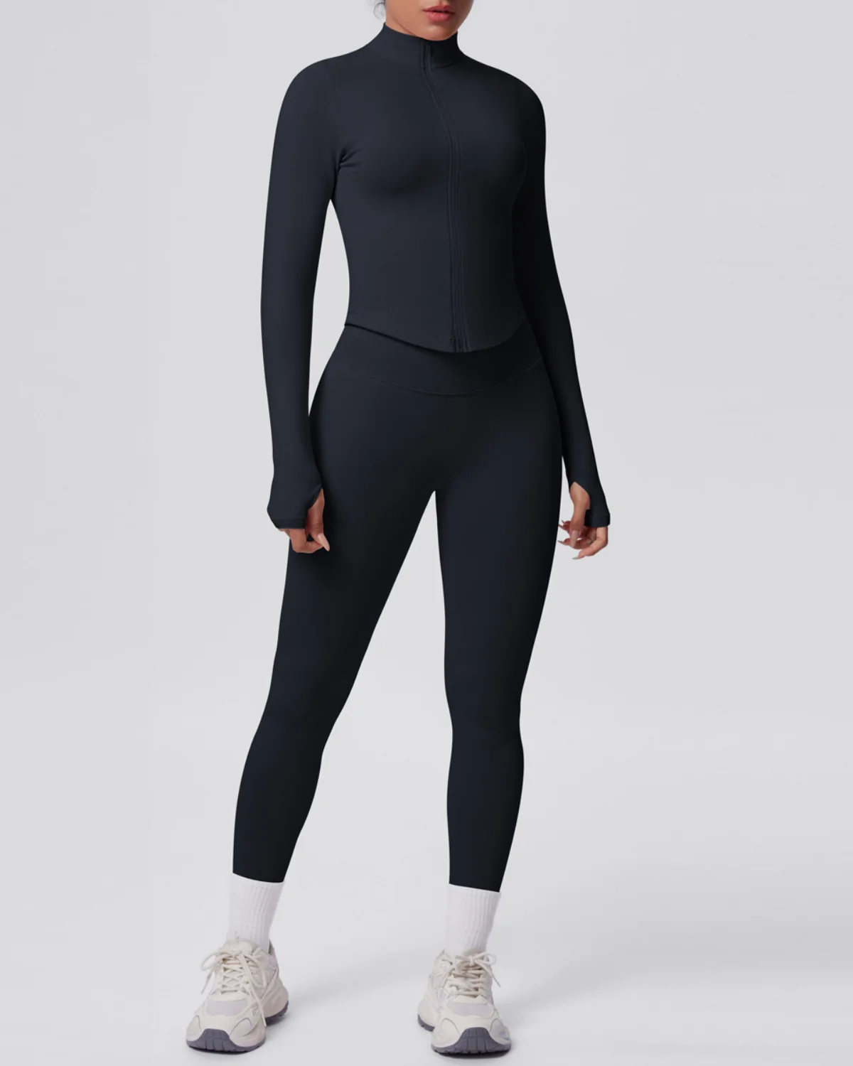 Women's Seamless Yoga Set SS53 in Black