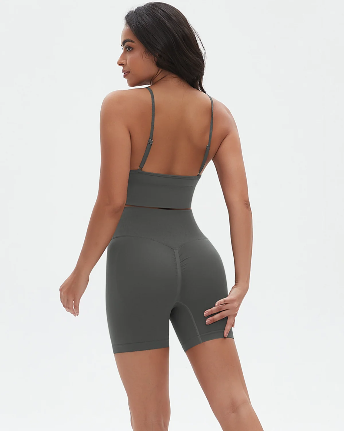 Women's Seamless Yoga Set SS72 in Dark Grey