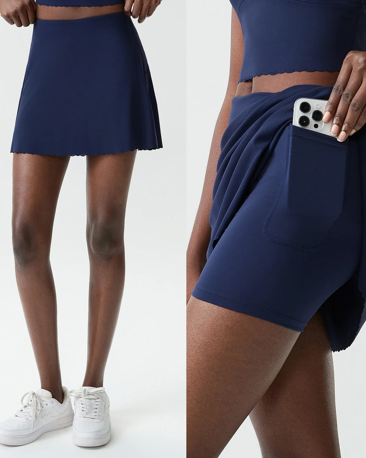 Women's Tennis Skort TK119 in Dark Dusty Blue