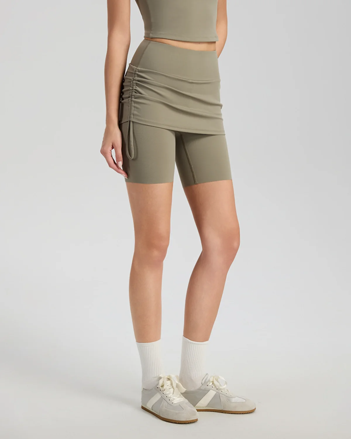 Women's Yoga Bike Shorts NP291 in Olive