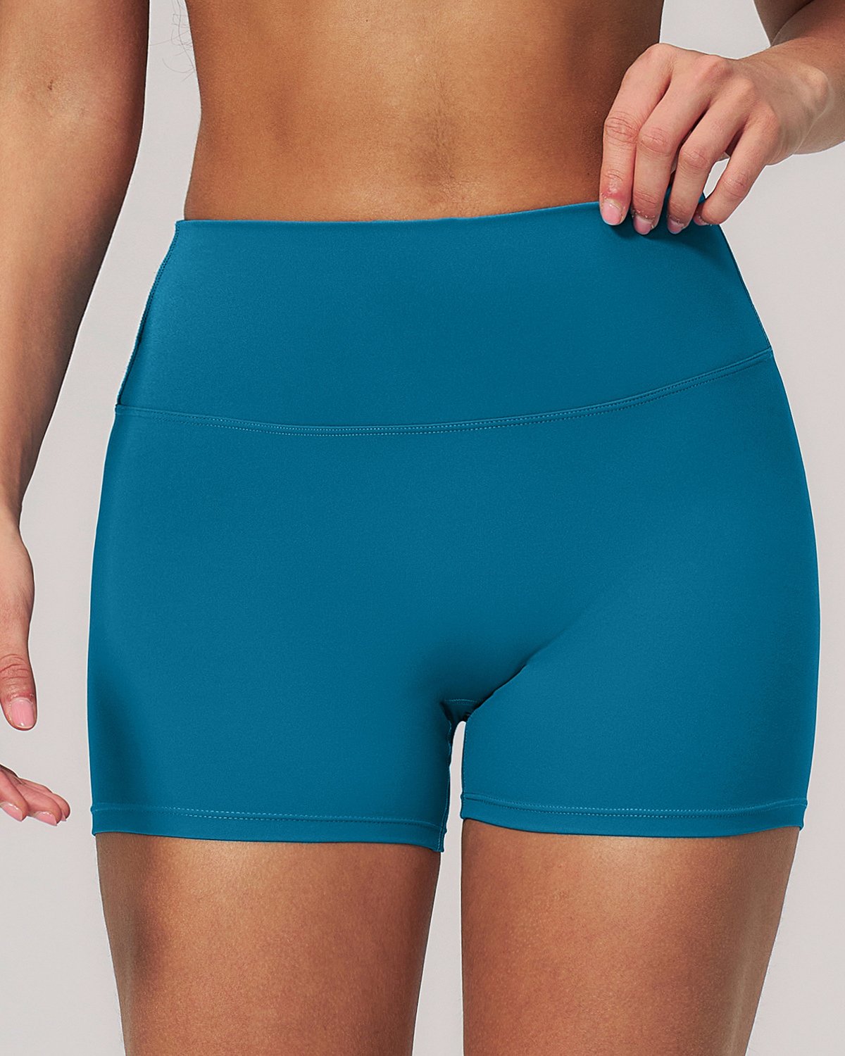 Women's Yoga Bike Shorts SH100 in Teal