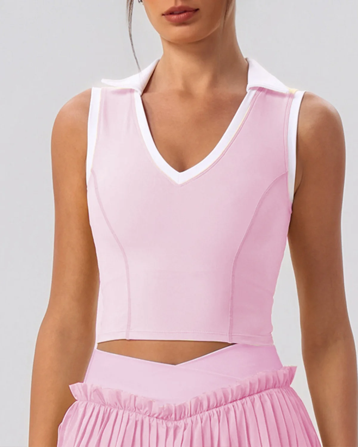Women's Yoga Crop Top NT84 in Pink