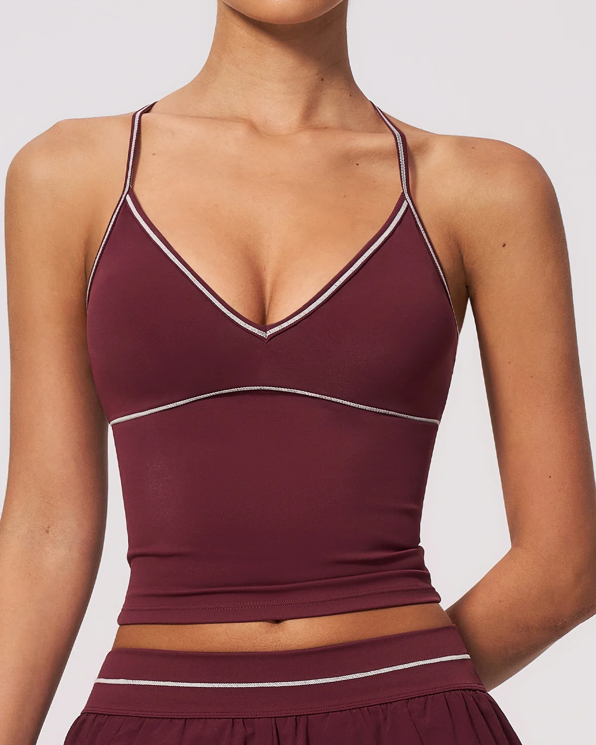 Women's Yoga Crop Top NV190 in Wine