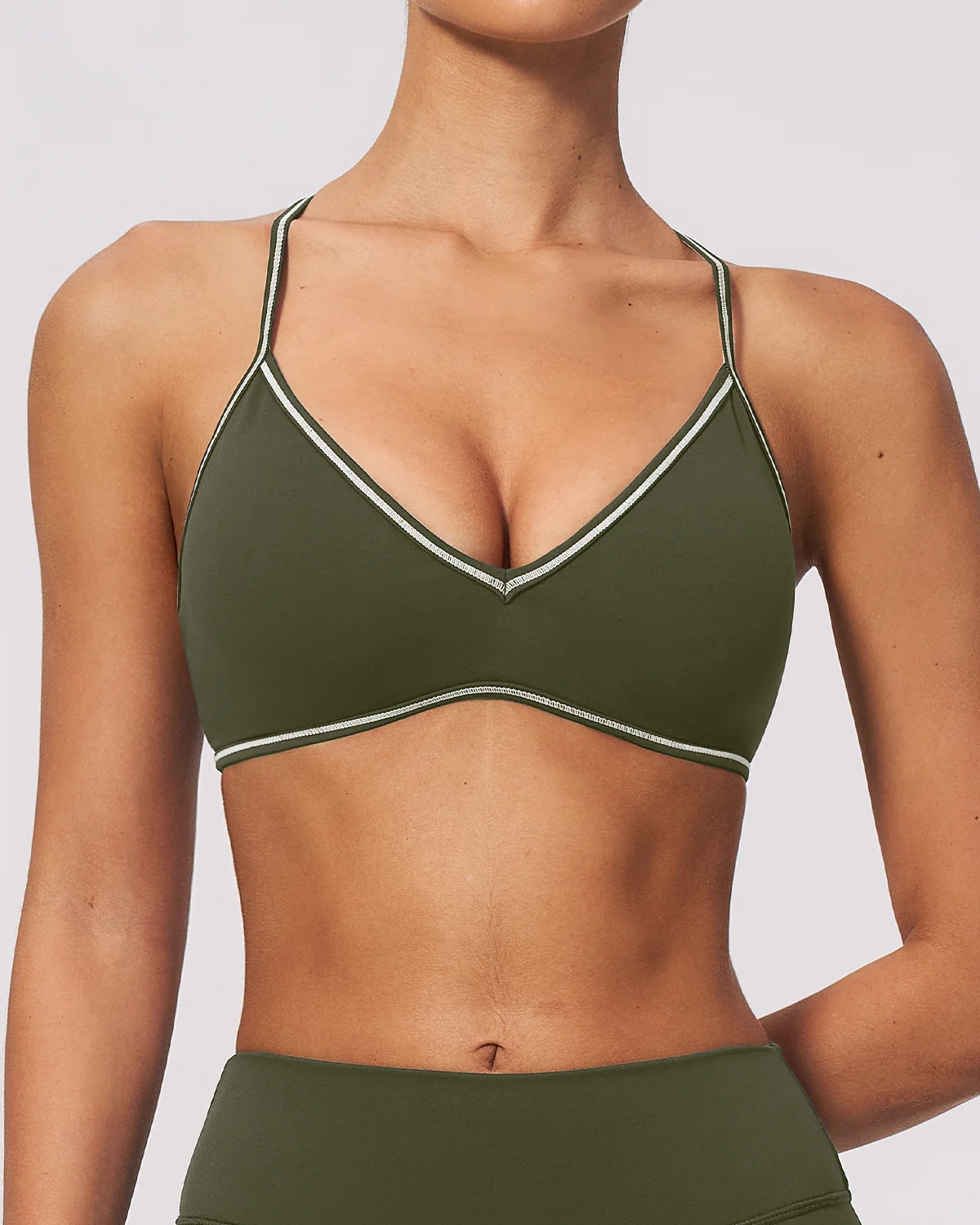 Women's Yoga Sports Bra NB190 in Olive Green