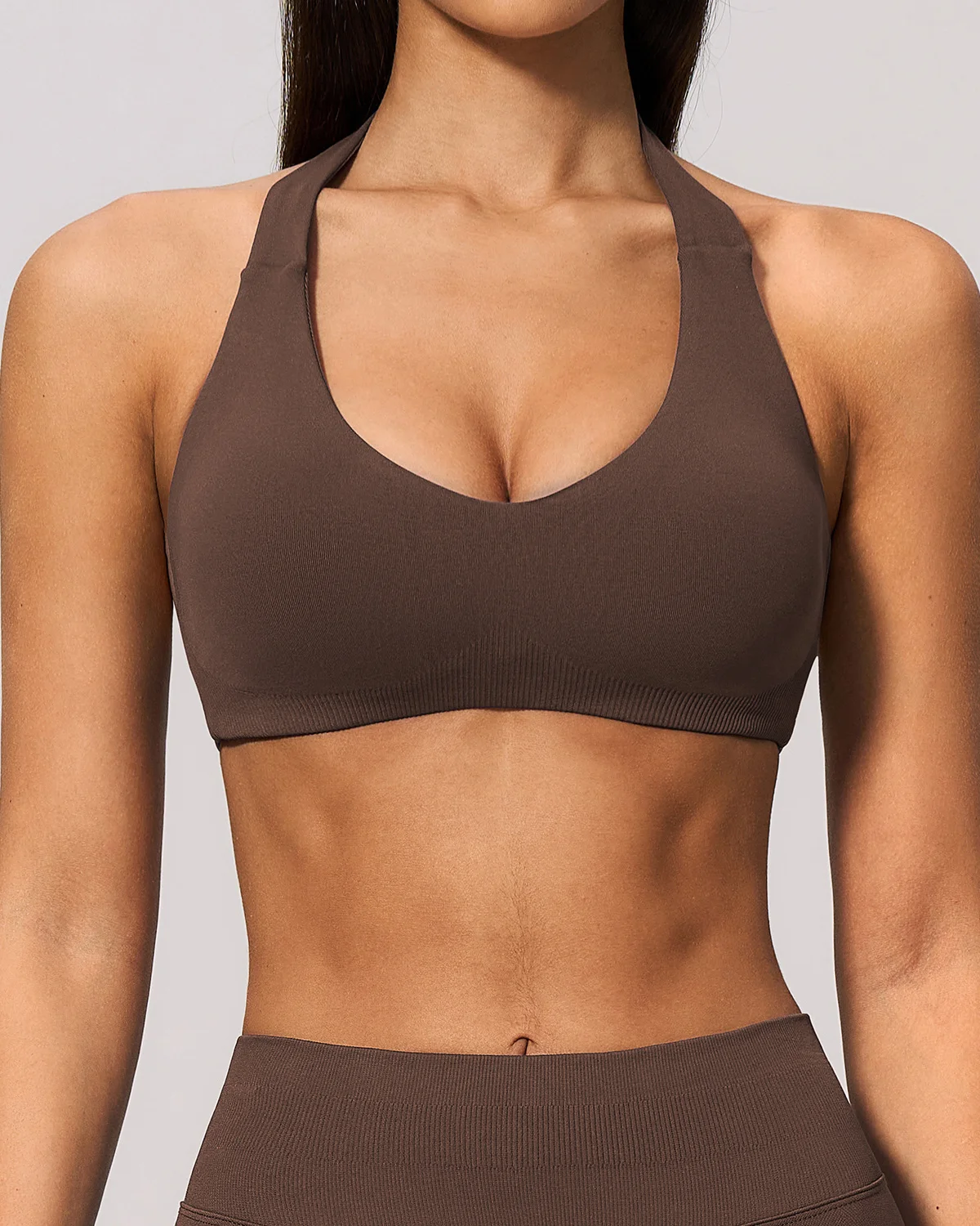 Women's Yoga Sports Bra NB192 in Dark Brown