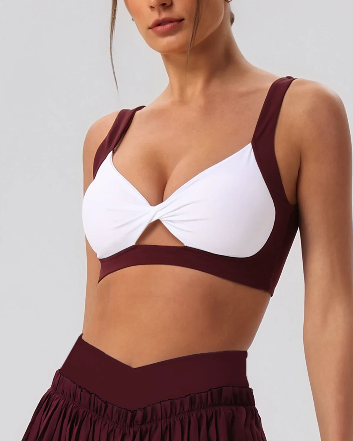 Women's Yoga Sports Bra NB193 in Wine