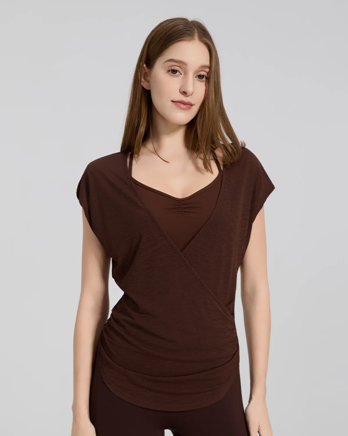 Women's Yoga Tank NT82 in Dark Brown