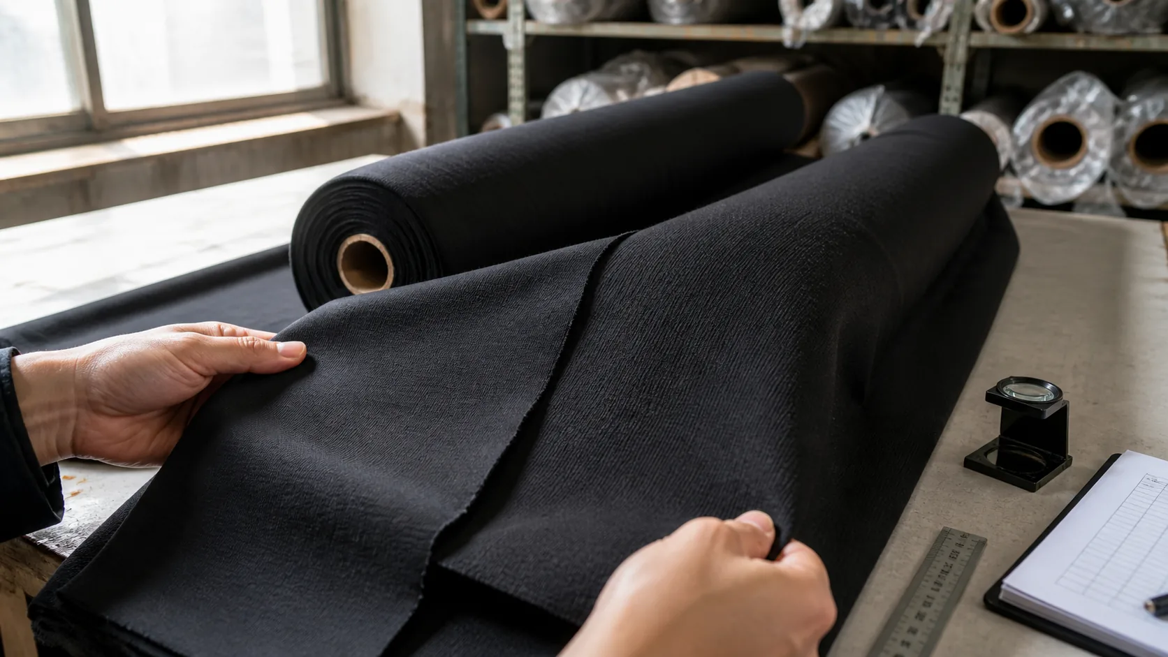Illustrative comparison of activewear fabric surfaces